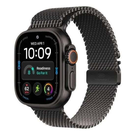 Apple Watch Ultra 4 GPS + Cellular 49mm, Black Titanium Case with Black Titanium Milanese Loop - M